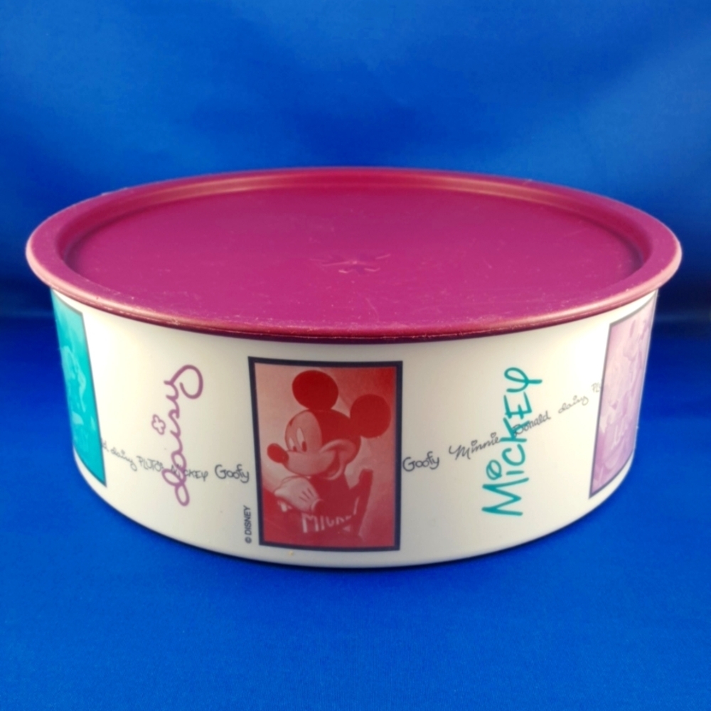 TUPPERWARE One-touch Cookies Snack Container, Plum Seal Lid, Disney Friends